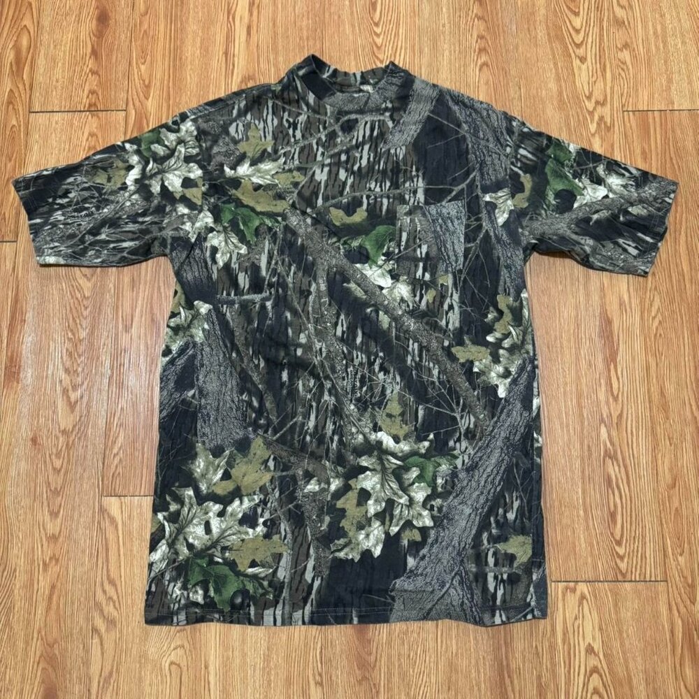 Vintage Mossy Oak‎ Camouflage Pocket Mock Neck Shirt